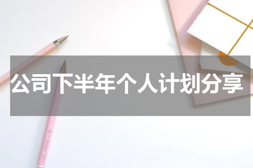 公司下半年个人计划分享