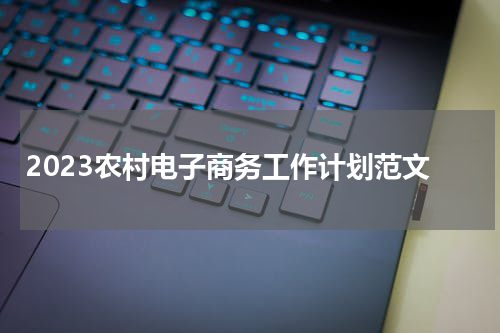 2023农村电子商务工作计划范文