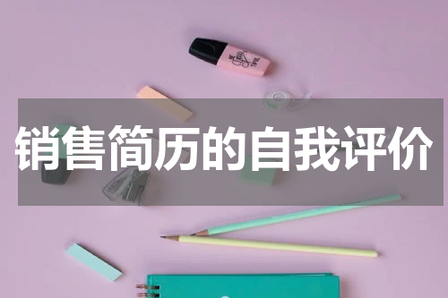 销售简历的自我评价