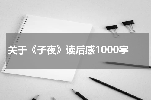 关于《子夜》读后感1000字