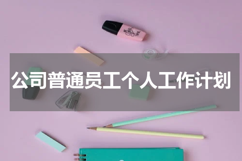 公司普通员工个人工作计划