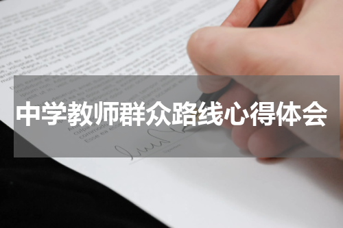 中学教师群众路线心得体会