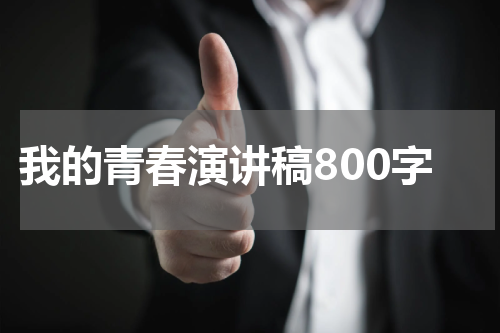 我的青春演讲稿800字