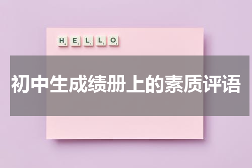 初中生成绩册上的素质评语