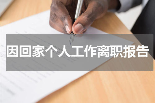 因回家个人工作离职报告