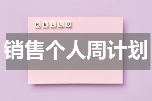 销售个人周计划