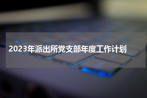 2023年派出所党支部年度工作计划