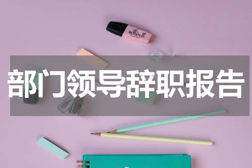 部门领导辞职报告