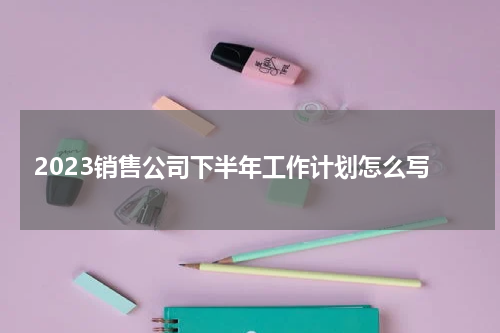 2023销售公司下半年工作计划怎么写