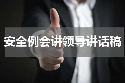 安全例会讲领导讲话稿