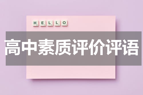 高中素质评价评语