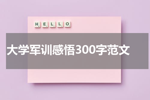 大学军训感悟300字范文