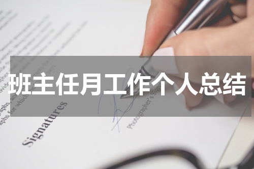 班主任月工作个人总结