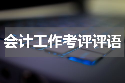 会计工作考评评语