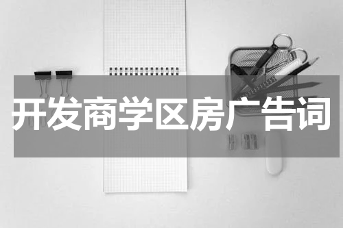 开发商学区房广告词