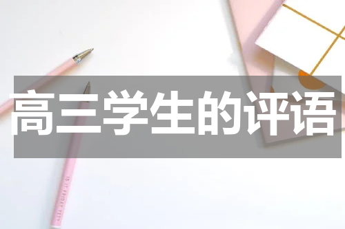 高三学生的评语
