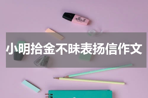 小明拾金不昧表扬信作文