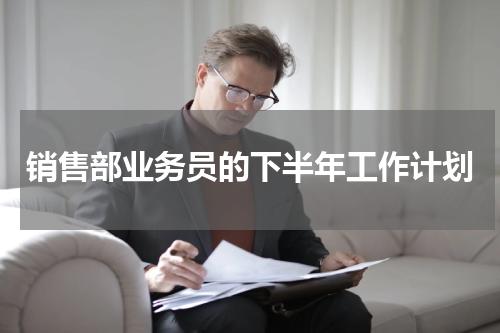销售部业务员的下半年工作计划