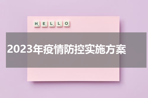 2023年疫情防控实施方案