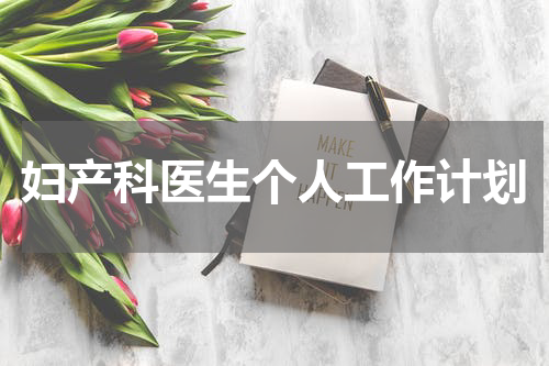 妇产科医生个人工作计划