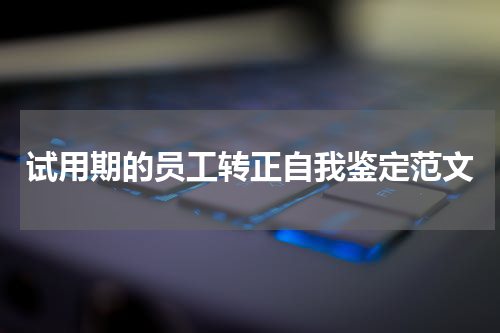 试用期的员工转正自我鉴定范文