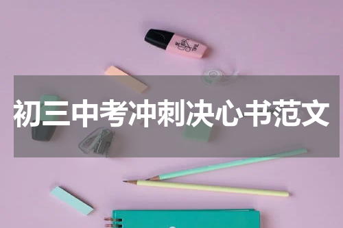 初三中考冲刺决心书范文
