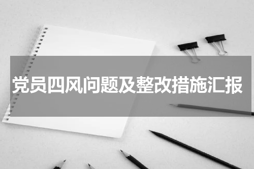 党员四风问题及整改措施汇报