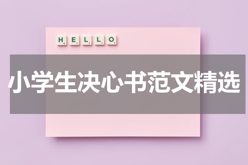 小学生决心书范文精选