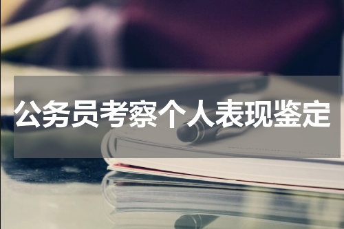 公务员考察个人表现鉴定