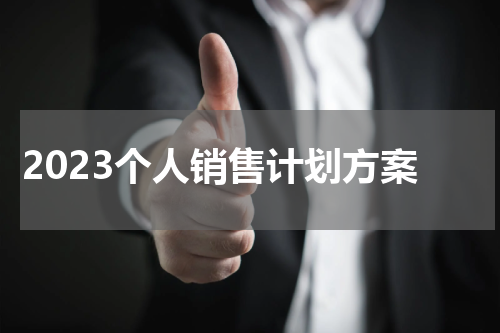 2023个人销售计划方案