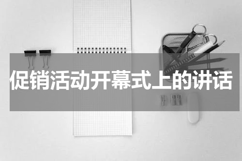 促销活动开幕式上的讲话