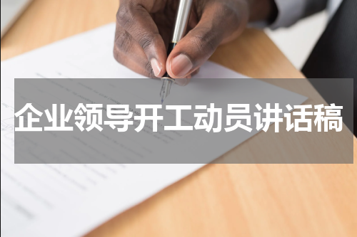 企业领导开工动员讲话稿