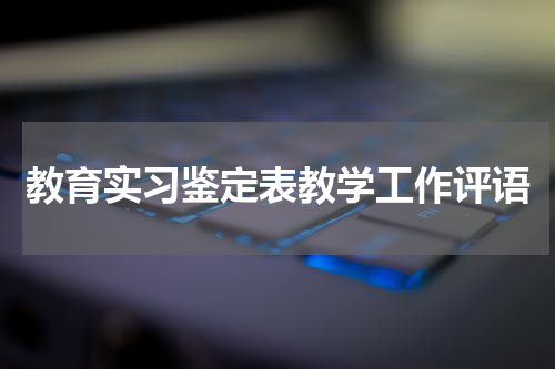 教育实习鉴定表教学工作评语