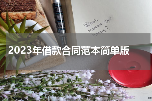 2023年借款合同范本简单版