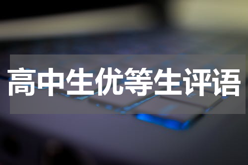 高中生优等生评语