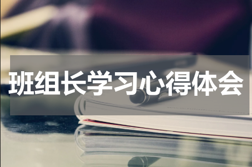班组长学习心得体会