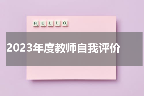 2023年度教师自我评价