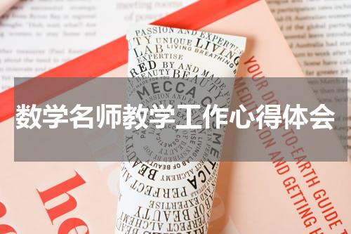 数学名师教学工作心得体会
