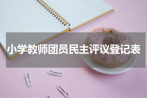 小学教师团员民主评议登记表