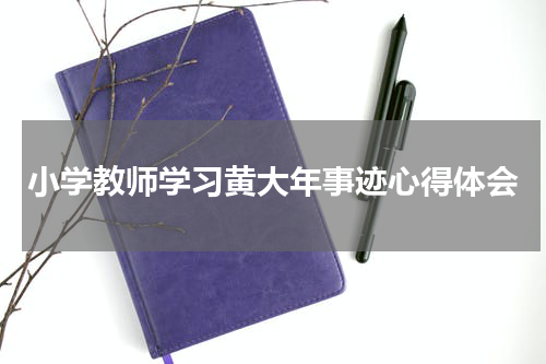 小学教师学习黄大年事迹心得体会