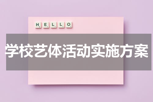 学校艺体活动实施方案