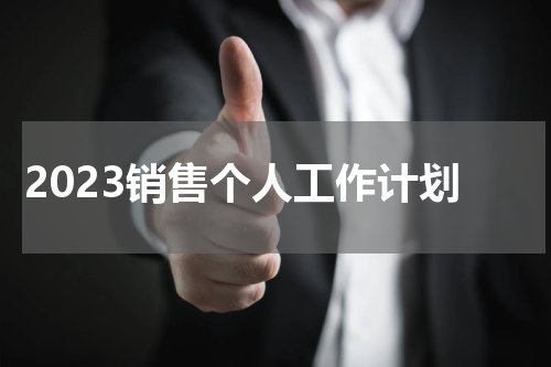 2023销售个人工作计划