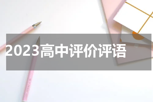 2023高中评价评语