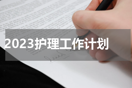 2023护理工作计划