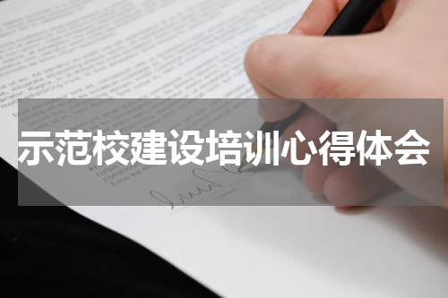 示范校建设培训心得体会