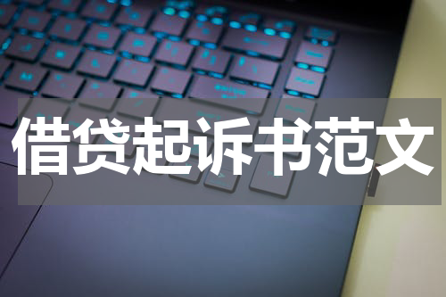 借贷起诉书范文