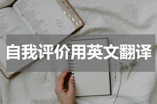 自我评价用英文翻译