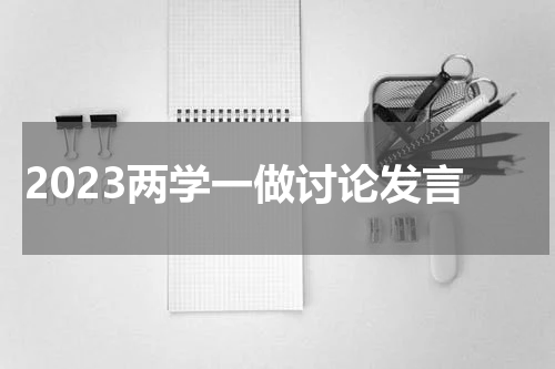 2023两学一做讨论发言