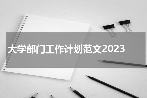 大学部门工作计划范文2023