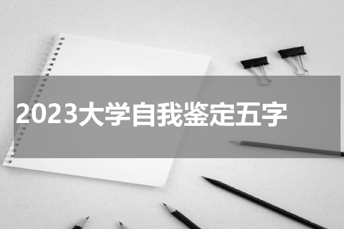 2023大学自我鉴定五字